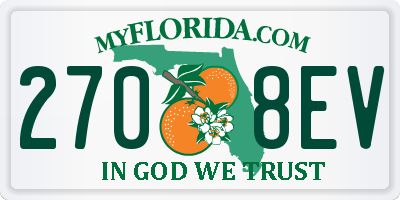 FL license plate 2708EV