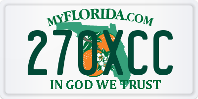 FL license plate 270XCC