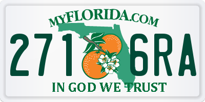 FL license plate 2716RA