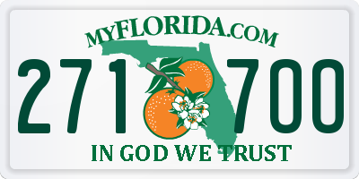 FL license plate 2717OO