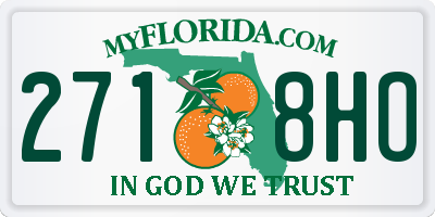 FL license plate 2718HO
