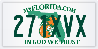 FL license plate 271XVX