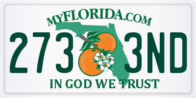 FL license plate 2733ND