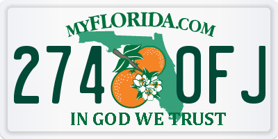 FL license plate 2740FJ