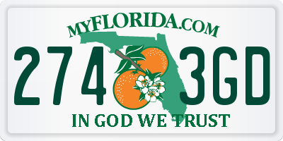 FL license plate 2743GD