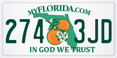 FL license plate 2743JD