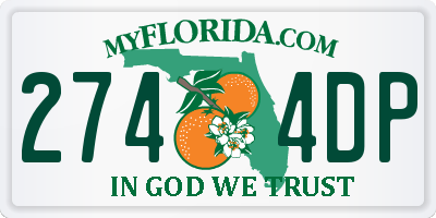 FL license plate 2744DP