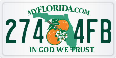 FL license plate 2744FB