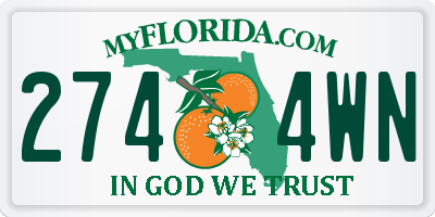 FL license plate 2744WN