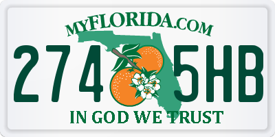 FL license plate 2745HB