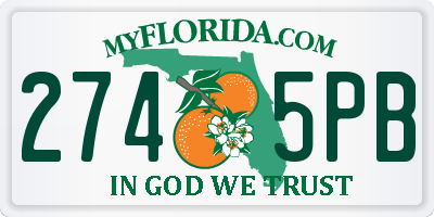 FL license plate 2745PB