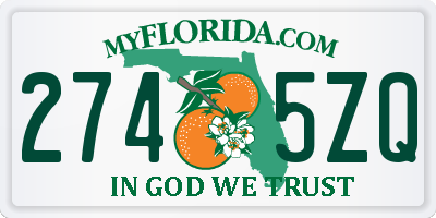 FL license plate 2745ZQ