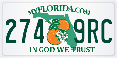 FL license plate 2749RC