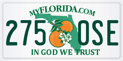 FL license plate 2750SE