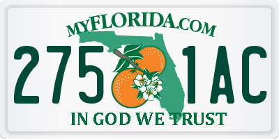 FL license plate 2751AC