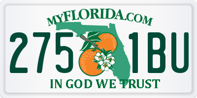 FL license plate 2751BU