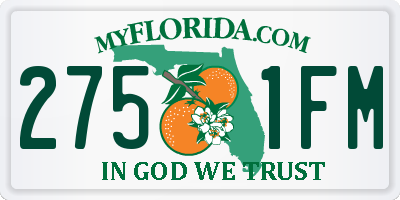 FL license plate 2751FM