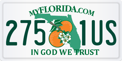 FL license plate 2751US