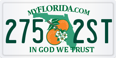 FL license plate 2752ST
