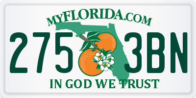 FL license plate 2753BN