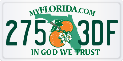 FL license plate 2753DF