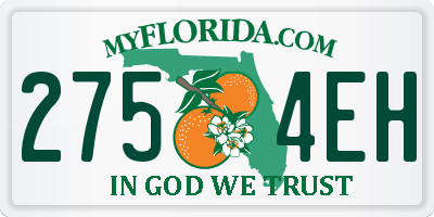 FL license plate 2754EH