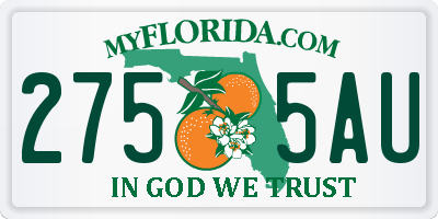 FL license plate 2755AU