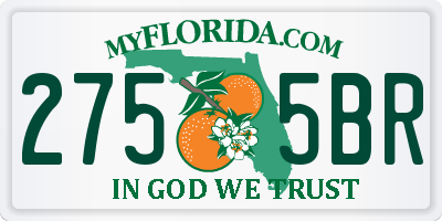 FL license plate 2755BR