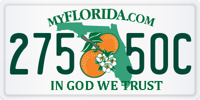 FL license plate 2755OC