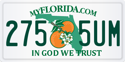 FL license plate 2755UM