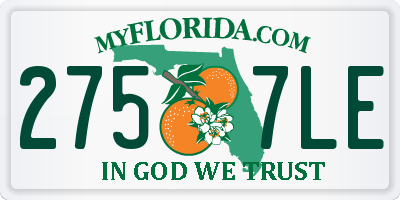 FL license plate 2757LE
