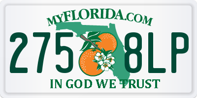 FL license plate 2758LP