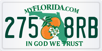 FL license plate 2758RB