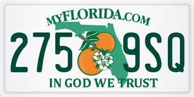 FL license plate 2759SQ