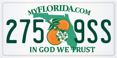 FL license plate 2759SS
