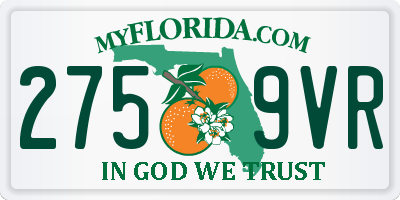 FL license plate 2759VR