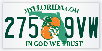 FL license plate 2759VW