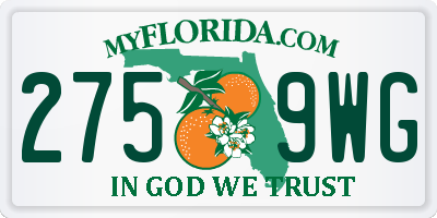 FL license plate 2759WG