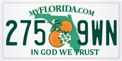 FL license plate 2759WN