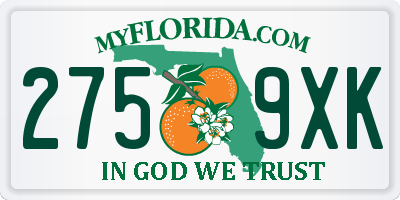 FL license plate 2759XK