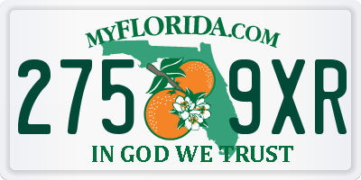 FL license plate 2759XR