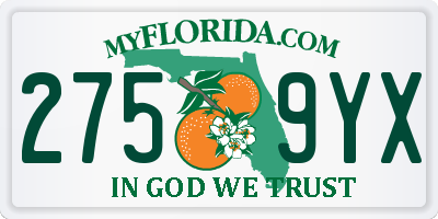 FL license plate 2759YX