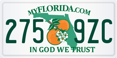 FL license plate 2759ZC