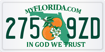 FL license plate 2759ZD