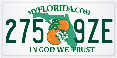 FL license plate 2759ZE