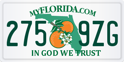 FL license plate 2759ZG