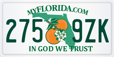 FL license plate 2759ZK