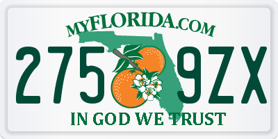 FL license plate 2759ZX