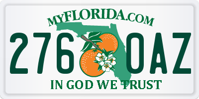 FL license plate 2760AZ