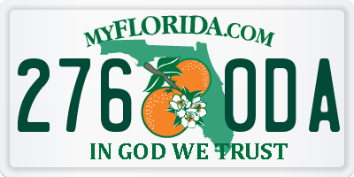 FL license plate 2760DA